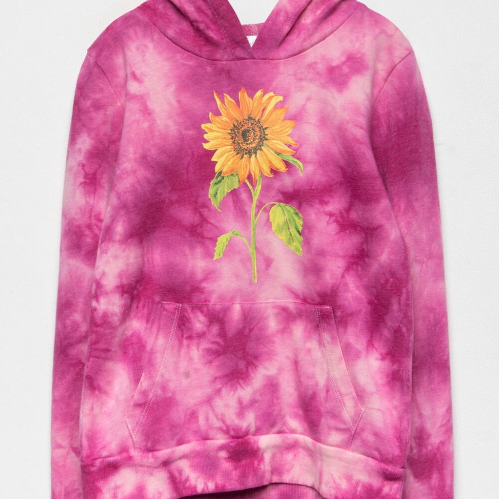 White Fawn Flower Girls Oversized Hoodie